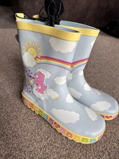 George At Asda Girls Care Bears Wellies Wellington Boots Size 2