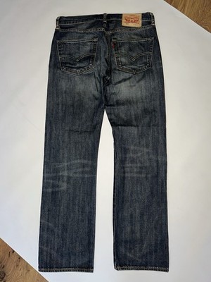 Levi's Men's Blue Dark Wash Straight Original Fit Mid Rise Button Fly Jeans