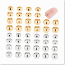 400pcs Stainless Steel Round Crimp Beads in 4 Sizes