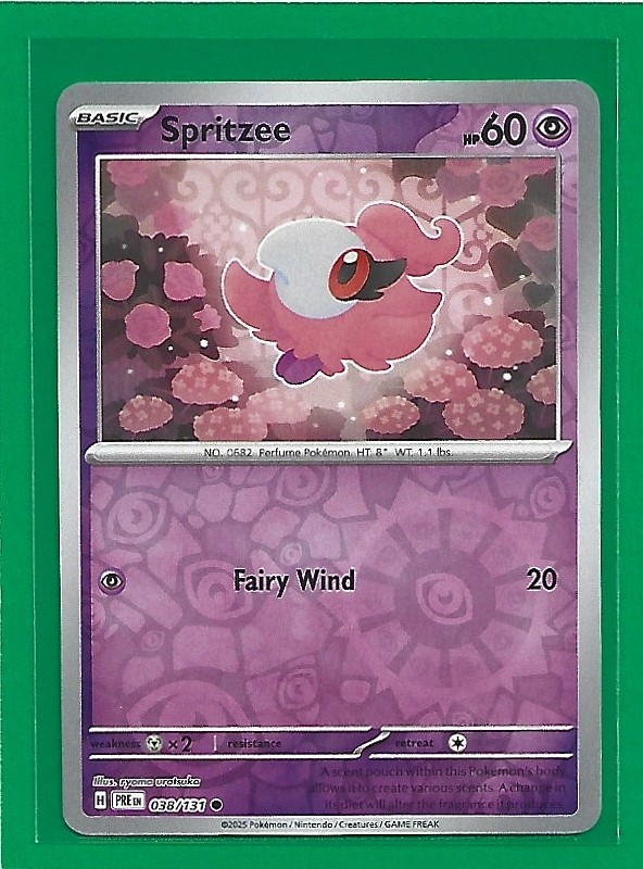Pokémon TCG SV-Prismatic Evolutions Spritzee #38/131 Common Reverse Holo