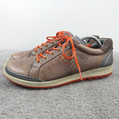 Ecco Golf Biom Hybrid 2 Mens Size 45 EU Spikeless Golf Shoes Brown Yak Leather
