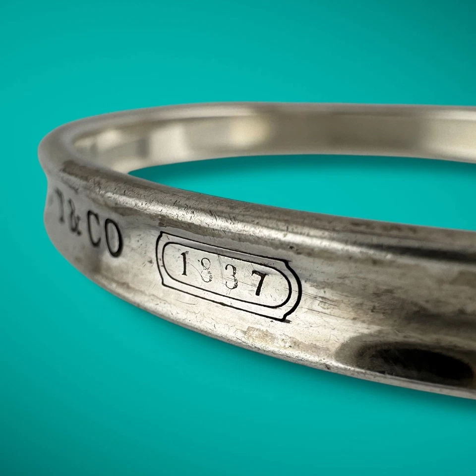 Brazalete Brazalete Vintage Tiffany & Co. Plata de Ley 1837 7.5" Foto 3 de 4