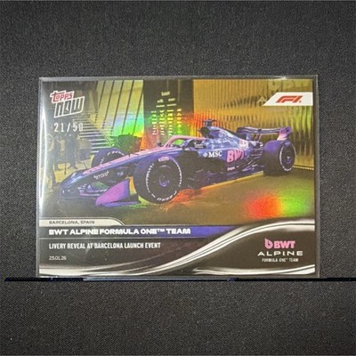 2026 Topps Now Pierre Gasly Franco Colapinto BWT Alpine Livery Reveal #005/50