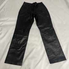 Tommy Hilfiger Black Leather pants with red lining size 2. Vintage 2001