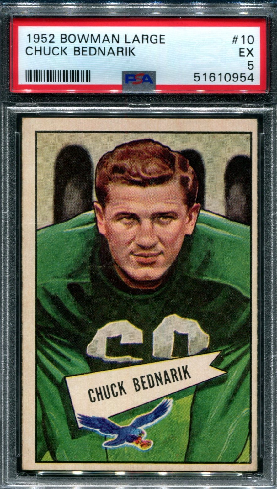 Chuck Bednarik -- PSA 5 -- 1952 Bowman Large Football #10 -- Short Print Top 100