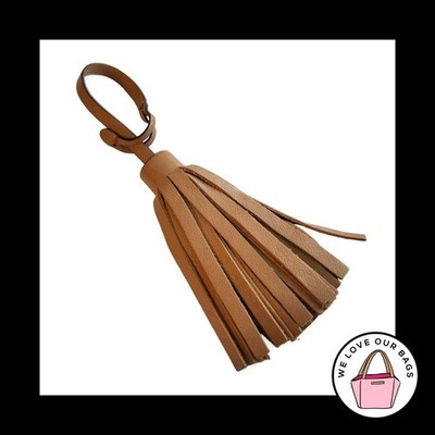 COACH LEGACY Light Brown Leather Tassel Strap Bag Charm Hang Tag Keychain Fob