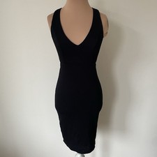 FREE PEOPLE Fp Beach Lost and Found Cut Out Black Ribbed V-Neck Dress EUC Sz XS