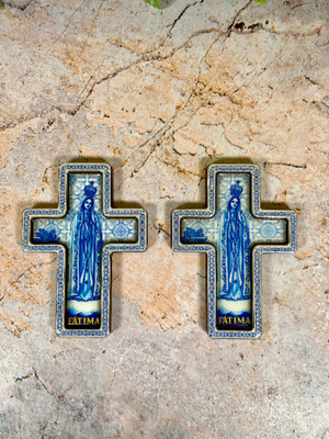 Paar Keramik Kühlschrankmagnete Unsere Liebe Frau von Fatima spirituelle Küche Dekor Plakette
