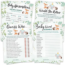Baby Shower Games, 4 Funny Games for 25 Guests, Guess Who Mommy or Daddy, Word S