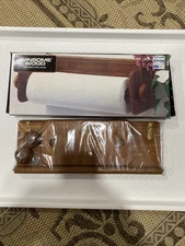 Vintage Winsome Wood Teak Paper Towel Holder NIB 14”W
