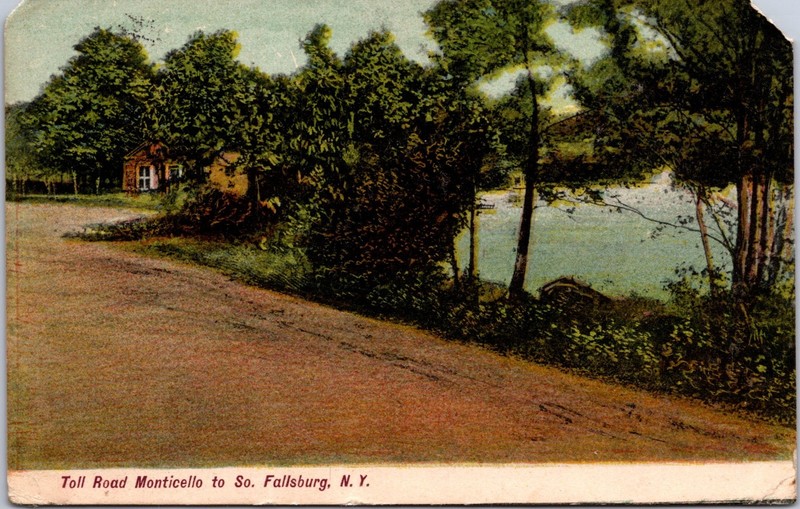 PC6654 NY New York Fallsburg Toll Road Monticello Sullivan County Postcard