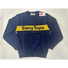 Vintage *NEW* Original 1980's Navy 'Sony Tape' Dealer Promo Sweater w/Tag Size M