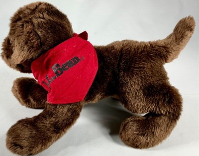 Douglas Cuddle Toy L.L. Bean Plush Chocolate Lab Dog Red Bandana