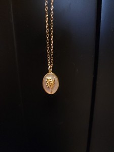 Authentic Gold Plated Oval Lilly Of The Valley May Birth Flower Necklace
