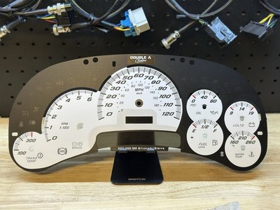 GMT800 2003-2005 Chevy Silverado Instrument Cluster Face White/Black