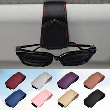 Black Sunglasses Holder for Car Visor, Magnetic Leather Sunglasses Clip for Car