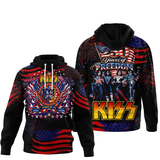 Kiss Band 250th Anniversary America, 250th year of Freedom Hoodie Pullover Shirt