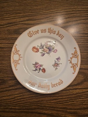 Vintage Plate Give Us This Day Our Daily Bread Flower  ZS & C1 Bavaria 9-3/4'' 