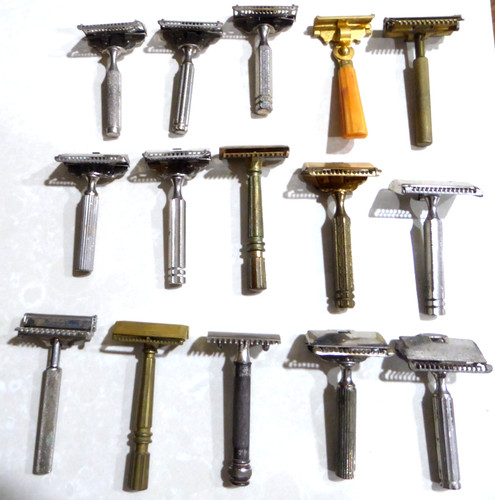 Vintage Safety Razor Lot of 15 Gem Autostrop Schick EverReady Valet Gillette