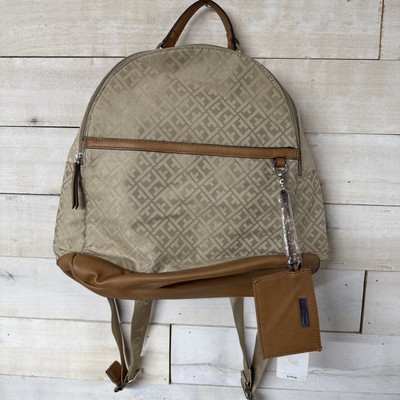 Tommy Hilfiger Tan & Brown Backpack With Card Wallet NWT  Fast Ship