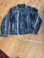 Vintage Todd Oldham jeans jean jacket size L, Assembled in Mexico.