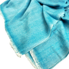100 Cashmere Blanket Throw Teal Blue Large 52 X 84 in Handmade NEPAL Cozy Home