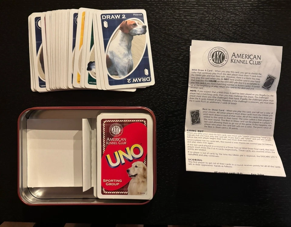 UNO AKC American Kennel Club Sporting Group Edition - Tin Box - Complete - Image 3 of 3