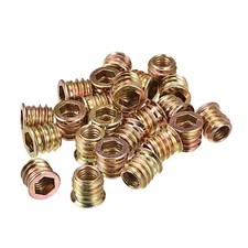 24pcs M8x13mm Threaded Insert for Wood Hex Socket Drive Furniture Screw-in Nut