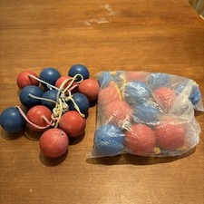 Lot Of 4 Ladder Ball Toss Game Replacement Bolo Balls 2 Blue, 2 Red      
