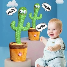 Dancing Talking Cactus Plush Toy for Kids   Sings 120 Songs, Mimics Voice, Light