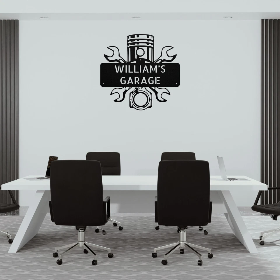 Personalized Garage Metal Wall Art Sign Custom Workshop Mechanic Repair Signs - Image 4 of 4