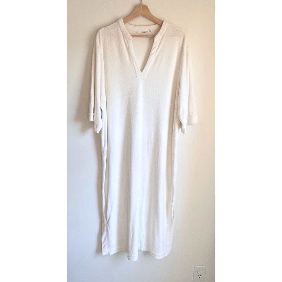 Vestido de encubrimiento Barefoot Dreams CozyTerry Caftán Salón Perla Talla XL Casa de Playa Foto 2 de 4