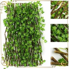 4 xGarden Artificial Screening Expanding Trellis Fence Privacy Screen Ivy Leaves