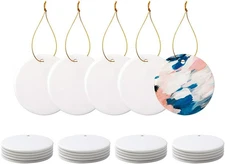 PYD Life 25 PCS Sublimation Ceramic Ornaments Bulk White 2.75 Inch Round