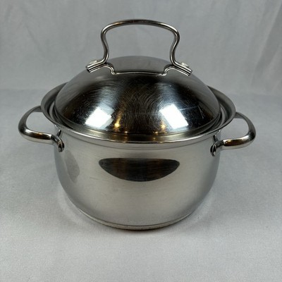 Vintage Belgique Stainless Steel Tools Of The Trade 2qt Soup stock pot Pan w/lid