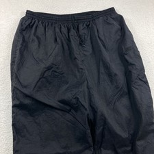Vintage Nike Windbreaker Track Pants Men XL Black Nylon Joggers Ankle Zip Swoosh