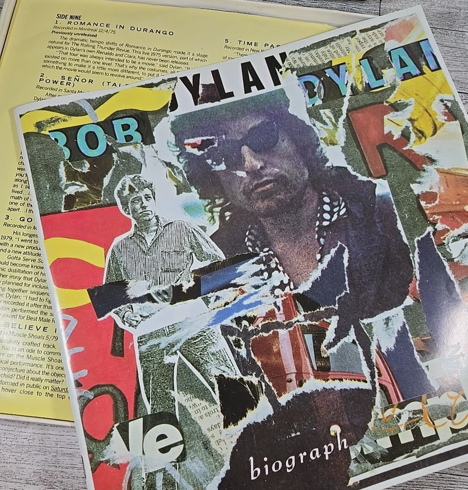 Vtg Bob Dylan BOX SET Biograph 5 Vinyl LP 1985 Columbia Booklet 53 Songs Folk - Image 2 of 4