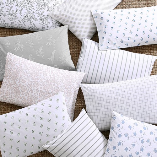 - King Sheets, Cotton Percale Bedding Set, Crisp & Cool Home Decor (Blue Sket... - Picture 8 of 9