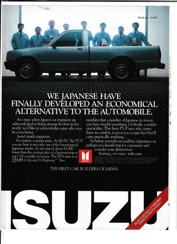 Original 1986 Isuzu PUP Pickup Magazine Ad "... An Economical Alternative ..."