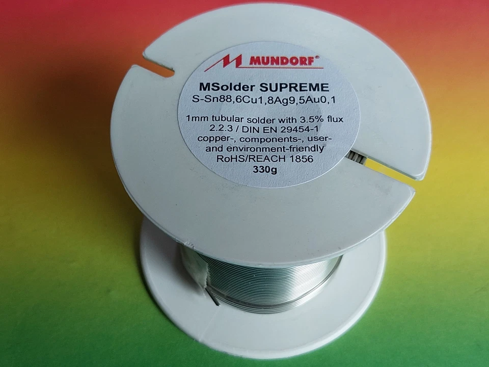 MUNDORF MSOLDER SILVERGOLD SUPREME Lötzinn Solder 9,5Ag 330gr 56m