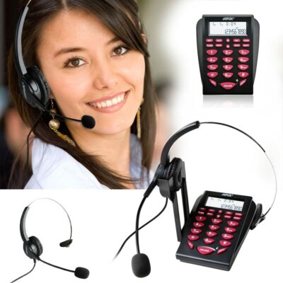 AGPtEK Corded Telephone with Headset Dialpad for House Call Center Office