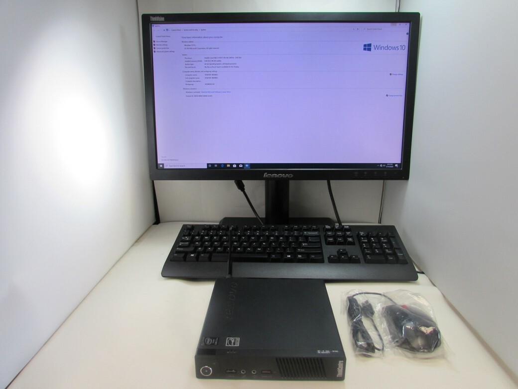 Lenovo ThinkCentre M93P Tiny i7-4765T 8GB 128GB SSD WiFi W10P + 23