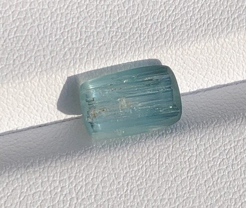 4.10 Ct Natural Bluish-Green Tourmaline Cat’s Eye Cab – Afghanistan 11x7x6mm - 第 8/10 張圖片