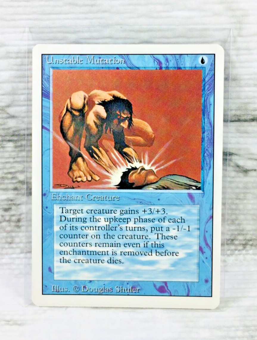 1994 MAGIC THE GATHERING (MTG) UNSTABLE MUTATION (BLUE) TCG REVISED EDITION CARD