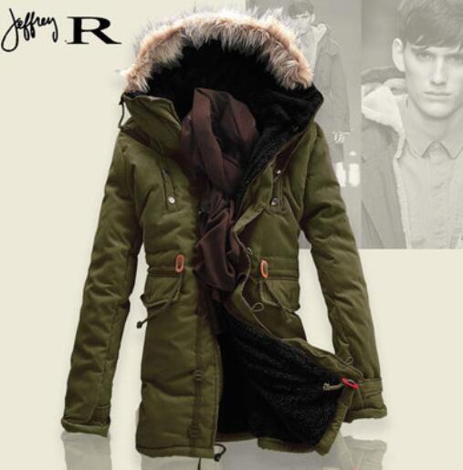 ALTRA Giacca calda uomo invernale slim lana cappotto cotone pile trench parka outwear nuovo