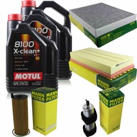 MANN-FILTER Inspektionspaket 10L Motul 5W-30 8100 X-Clean+ FüR Audi Q7 3.0 Tdi