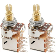 Musiclily Pro 2Pcs Brass Full Metric Push Pull B500K Linear Taper Potentiometers