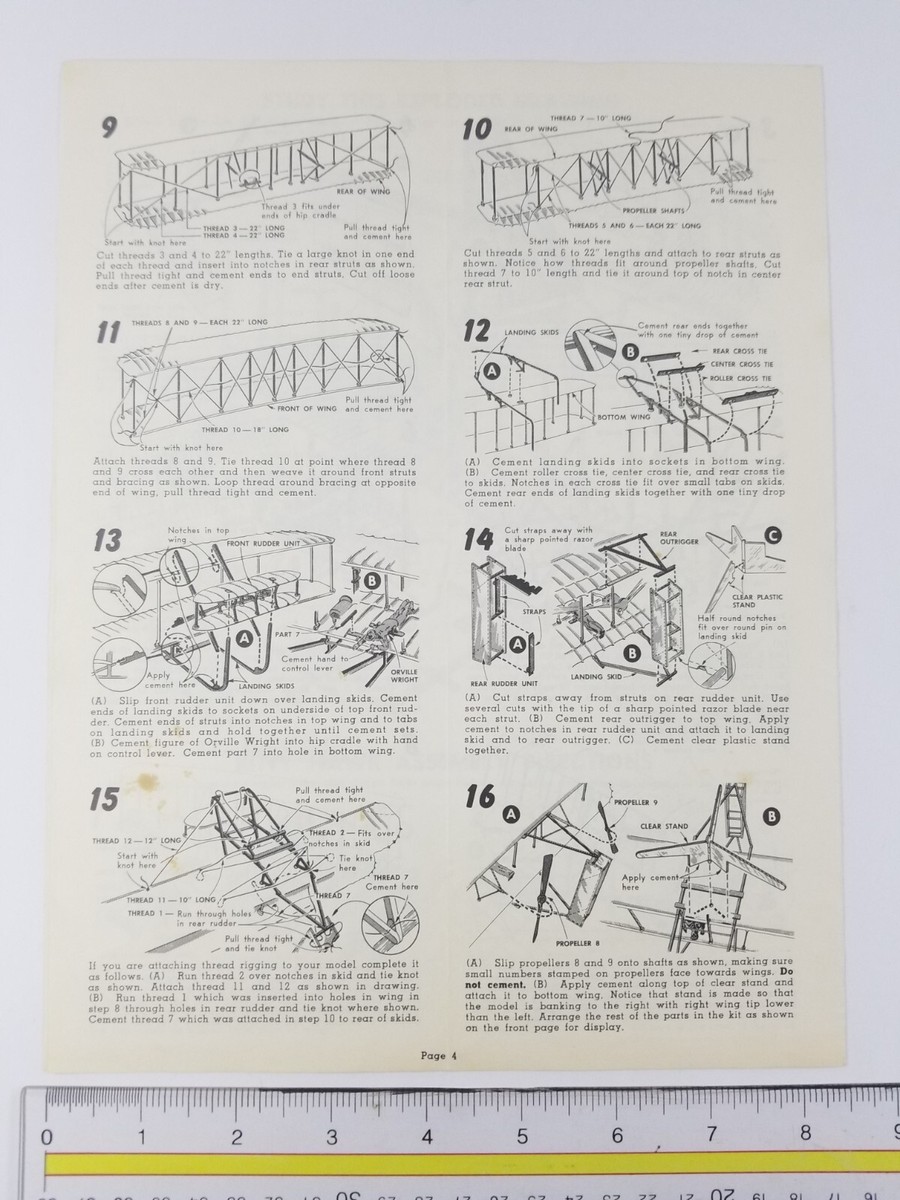 MONOGRAM 1968 WRIGHT BROTHERS KITTY HAWK MODEL KIT ASSEMBLY 
