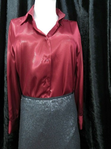 EVANS grey sequin party evening pencil skirt,UK 22, NWT & Jaclyn Smith red shirt - Picture 3 of 11