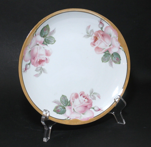 Vintage Porzellan Wandteller Rosa Rosenglanz Ware Germany